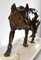 C. Valton, Wolf Walking in the Snow, Late 1800s, Bronze & Marble 12