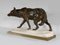 C. Valton, Wolf Walking in the Snow, Late 1800s, Bronze & Marble 3