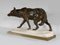 C. Valton, Wolf Walking in the Snow, Spätes 19. Jh., Bronze & Marmor 3