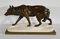 C. Valton, Wolf Walking in the Snow, Late 1800s, Bronze & Marble 1