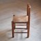 Brutalist Wood & Rush Dining Chairs, 1970s, Set of 4 5