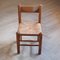 Brutalist Wood & Rush Dining Chairs, 1970s, Set of 4 1