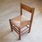 Brutalist Wood & Rush Dining Chairs, 1970s, Set of 4 6