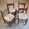 Wood & Rush Dining Chairs, 1970s, Set of 4 3