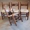Wood & Rush Dining Chairs, 1970s, Set of 4 4