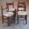 Wood & Rush Dining Chairs, 1970s, Set of 4 1