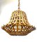 Large Bamboo & Rattan Bell Shape Pendant Lamp, France, 1960s 3