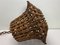 Lámpara colgante francesa grande en forma de campana de bambú y ratán, años 60, Imagen 25