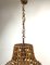 Lámpara colgante francesa grande en forma de campana de bambú y ratán, años 60, Imagen 23