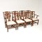 Antique Chippendale Wood Dining Chairs, 1890s, Set of 8 1