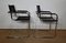 Leather and Chromed Metal Armchairs in the Style of Marcel Breuer, 1970s, Set of 2 2