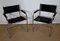 Leather and Chromed Metal Armchairs in the Style of Marcel Breuer, 1970s, Set of 2 1