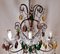 Florentine Gilded Iron & Faceted Glass Chandelier with Colored Crystal Drops, 1946 6