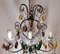 Florentine Gilded Iron & Faceted Glass Chandelier with Colored Crystal Drops, 1946, Image 6