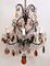 Florentine Gilded Iron & Faceted Glass Chandelier with Colored Crystal Drops, 1946 3