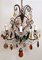 Florentine Gilded Iron & Faceted Glass Chandelier with Colored Crystal Drops, 1946 2