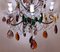 Florentine Gilded Iron & Faceted Glass Chandelier with Colored Crystal Drops, 1946 5