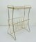 Small Side Table in Brass and Perforated Sheet Metal with Magazine Shelf, 1950s 1