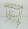 Small Side Table in Brass and Perforated Sheet Metal with Magazine Shelf, 1950s 10