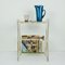 Small Side Table in Brass and Perforated Sheet Metal with Magazine Shelf, 1950s 9