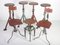 Industrielle Mid-Century Dreh-Barhocker, 1960er, 2er Set 9