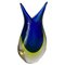 Forma de flor de Murano Sommerso italiana vintage de cristal artístico azul claro, años 60, Imagen 1