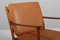 Poltrona PJ112 in teak e pelle color cognac attribuita a Ole Wanscher, Immagine 3