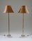 Swedish Brass and Glass Floor Lamps attributed to Stilarmatur Tranås, 1960s, Set of 2 2
