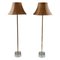 Swedish Brass and Glass Floor Lamps attributed to Stilarmatur Tranås, 1960s, Set of 2 1