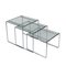 Glass & Metal Nesting Tables, 1970s, Set of 3, Image 1