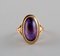 Art Deco Swedish 18 Karat Gold Ring with Purple Stone 1