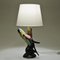 Italian Budgerigar Bird Ceramic Table Lamp, 1950s 4