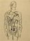 Louis Durand, Man Machine, Original Bleistiftzeichnung, Frühes 20. Jh 1