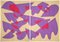 Ryan Rivadeneyra, Purple Desert Pools Diptychon, 2022, Acryl auf Papier 1
