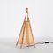 Italienische Mid-Century Tischlampe aus Baumwolle, Bambus & Rattan von Louis Sognot, 1950er 3