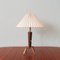 Danish Wood and Brass Tripod Table Lamp, 1950s, Image 1