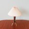 Lámpara de mesa danesa de madera y latón, años 50, Imagen 5