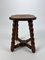 Oak Bubble Leg Stool or Plant Stand, 1920s 1