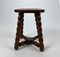 Oak Bubble Leg Stool or Plant Stand, 1920s, Image 3