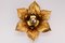Gilded Floral Wall Sconce or Flush Mount from Masca, Italy, 1980s, Image 6