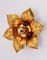 Applique da parete floreale dorata di Masca, Italia, anni '80, Immagine 2