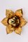 Applique da parete floreale dorata di Masca, Italia, anni '80, Immagine 5