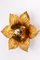 Applique da parete floreale dorata di Masca, Italia, anni '80, Immagine 4