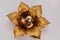 Applique da parete floreale dorata di Masca, Italia, anni '80, Immagine 7