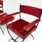 Mid-Century Savonarola Chairs and Stool in Cherry Red Velvet, 1960s, Set of 3, Image 7