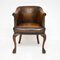 Antique Mahogany & Leather Armchair, 1890s 2