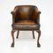 Antique Mahogany & Leather Armchair, 1890s, Image 2