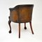 Antique Mahogany & Leather Armchair, 1890s, Image 9