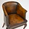 Antique Mahogany & Leather Armchair, 1890s 8