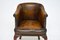 Antique Mahogany & Leather Armchair, 1890s, Image 4